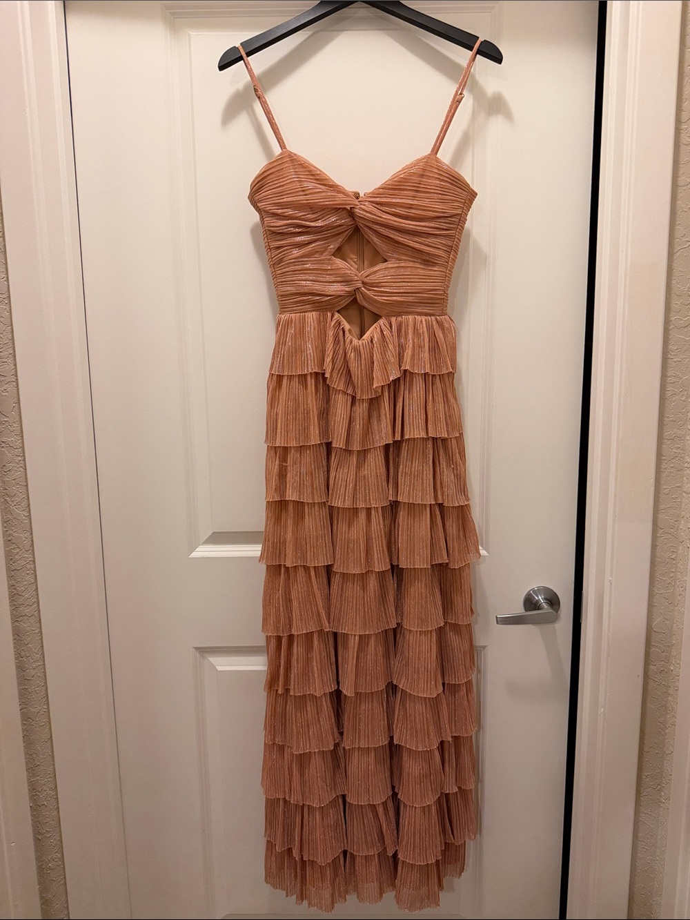 Gianni Bini Peachy Tiered Ruffle Spaghetti Strap Maxi Dress